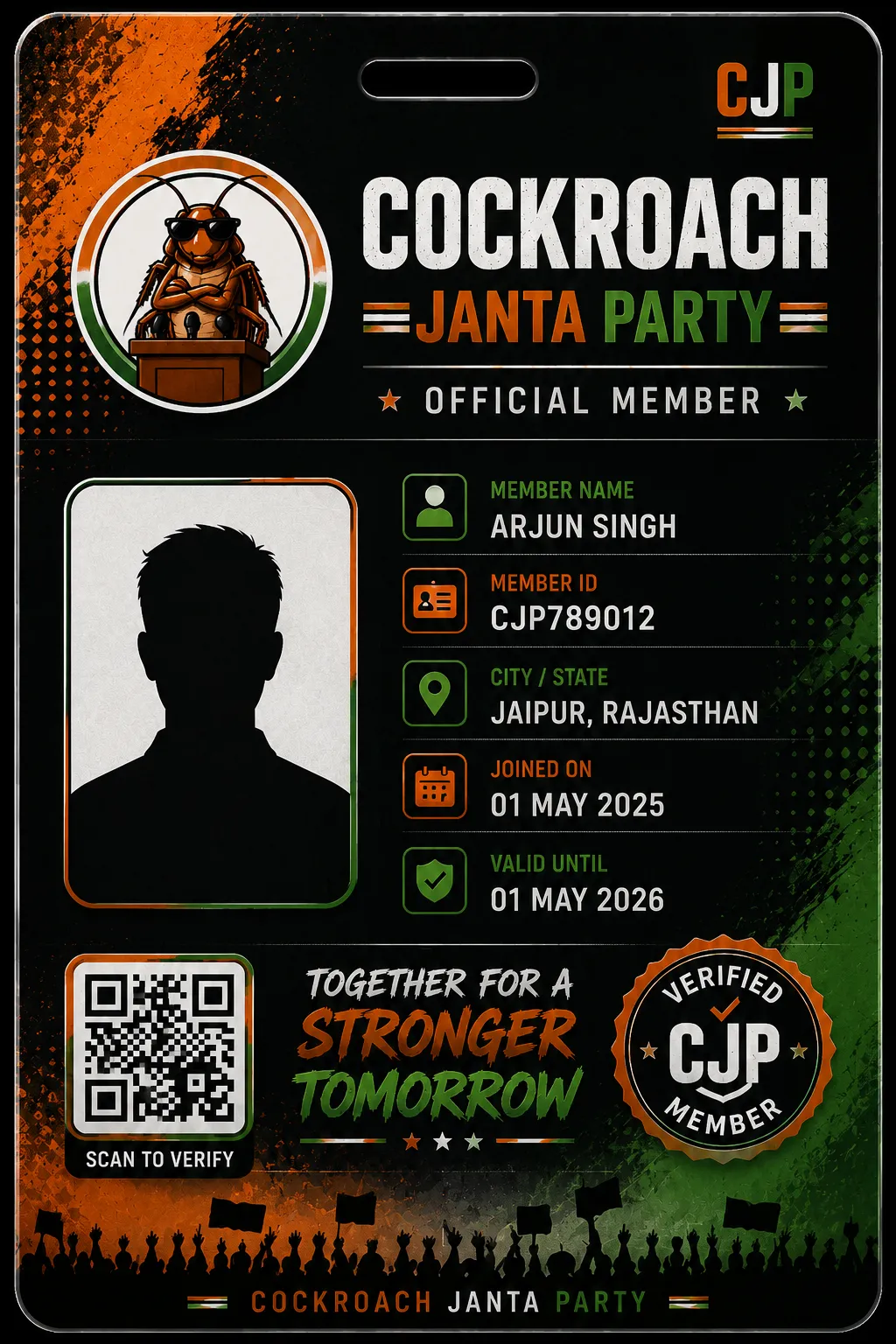 CJP Party ID Card — Design 1