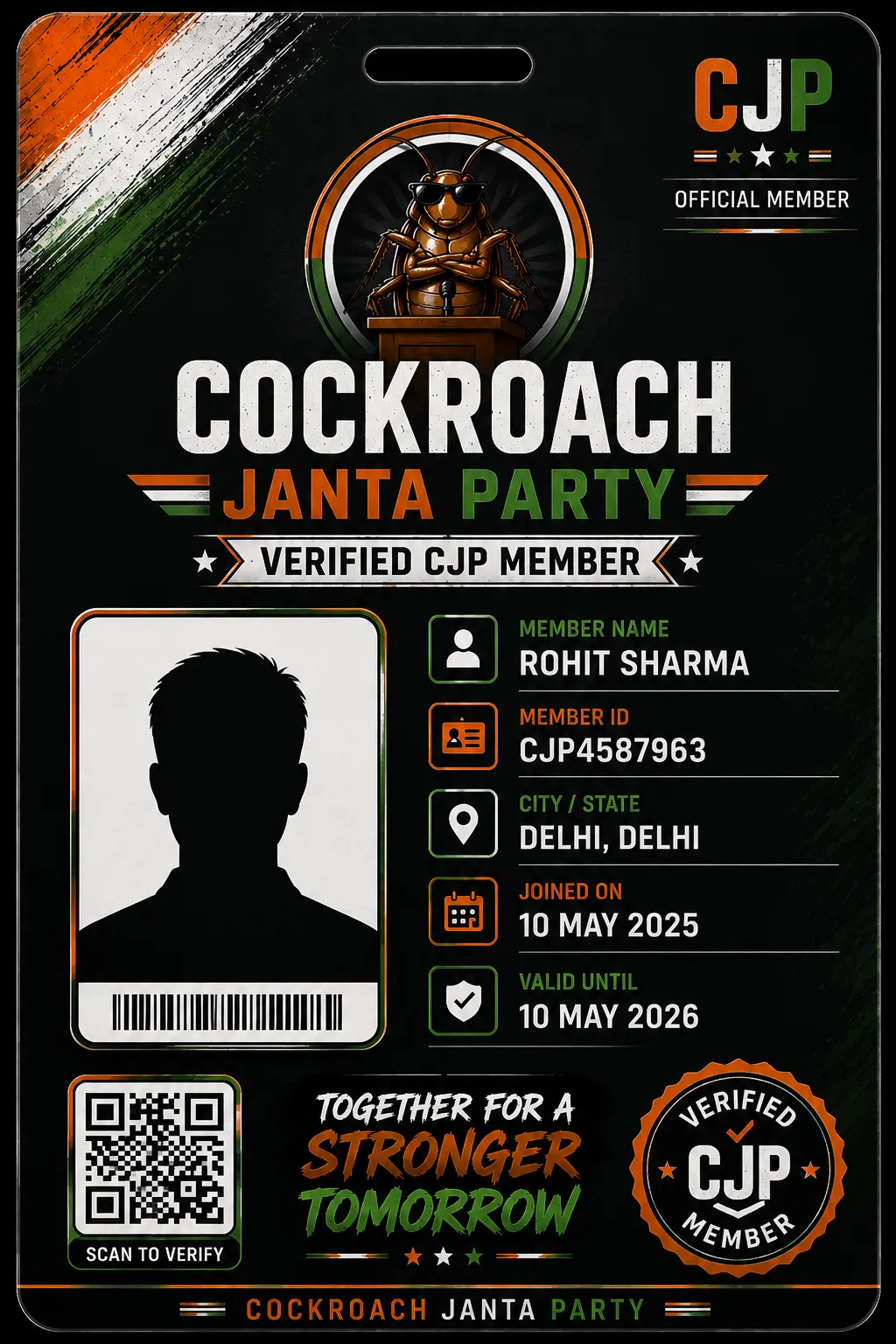 CJP Party ID Card — Design 2