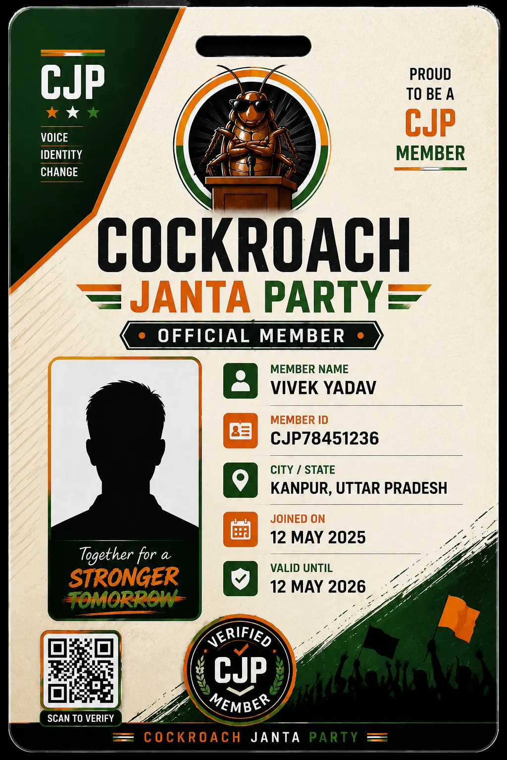 CJP Party ID Card — Design 3